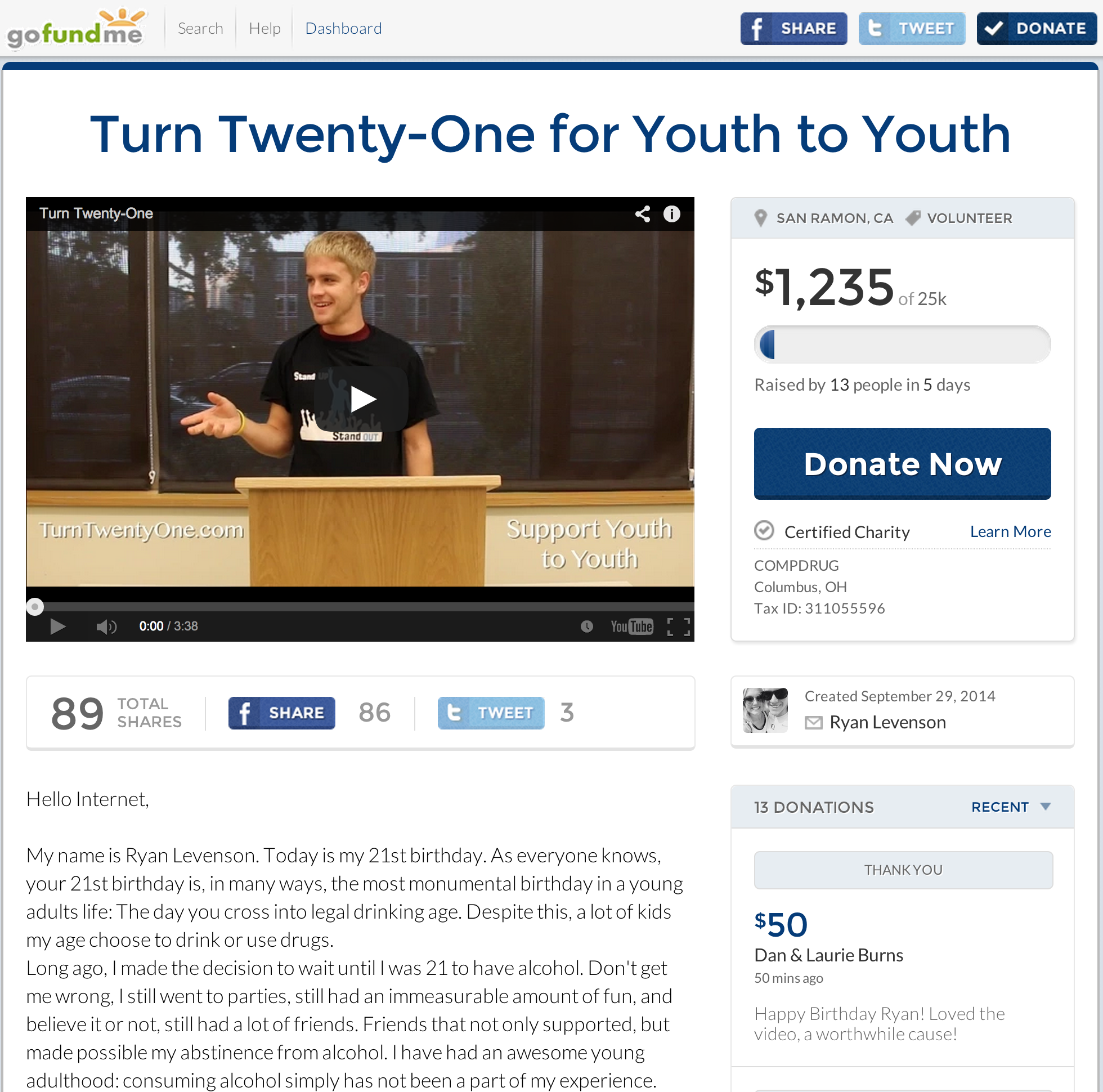 Support Youth to Youth on GoFundMe.com